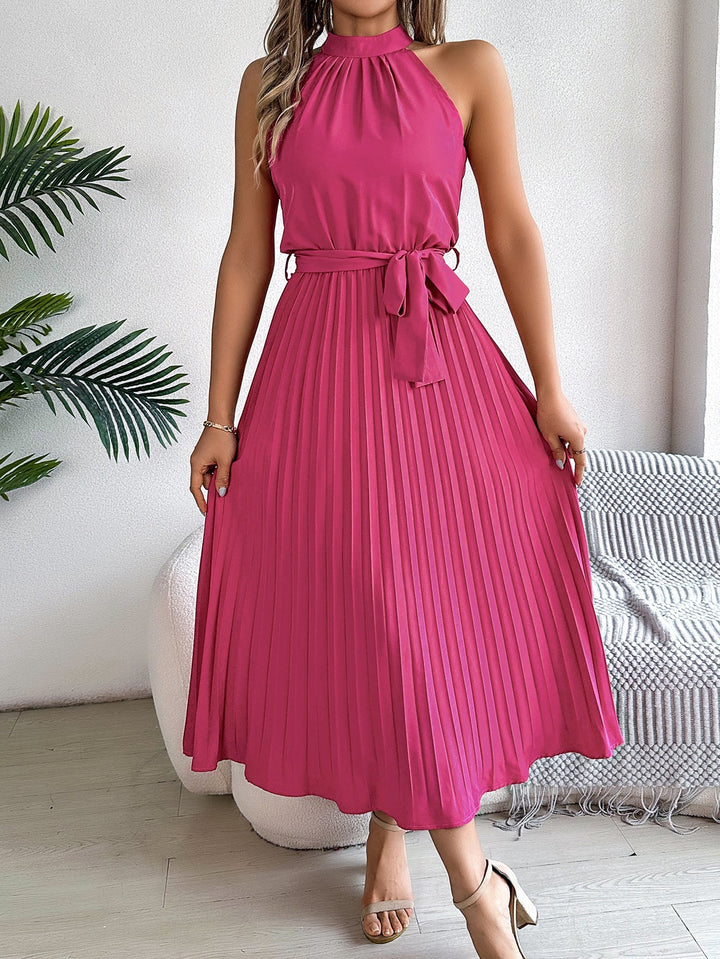 CEDRINE™ – Elegant Pleated Midi Dress