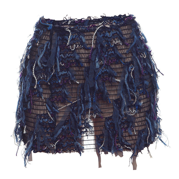 MARIA™ – High-Waist Mini Skirt with Chic Fringe