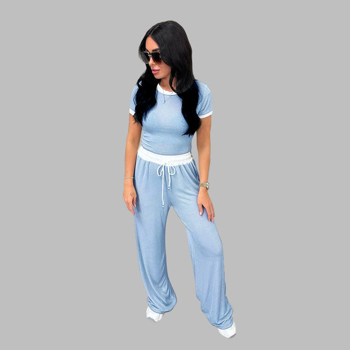 PLATU™ - Short Sleeve Top & Wide Leg Pants Set