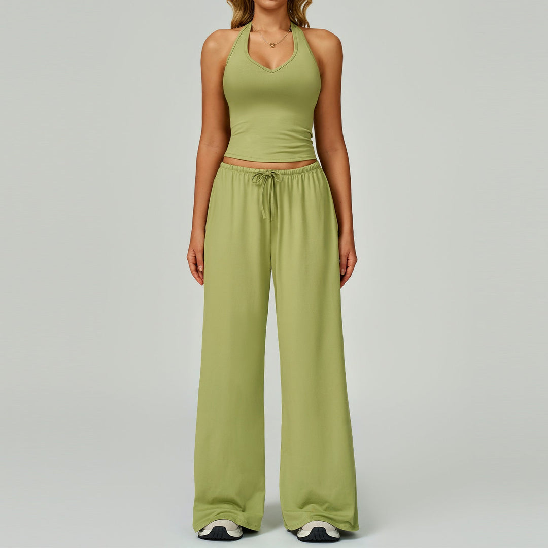 DINGDING™ - Casual Crop Top & Wide Leg Pants Set