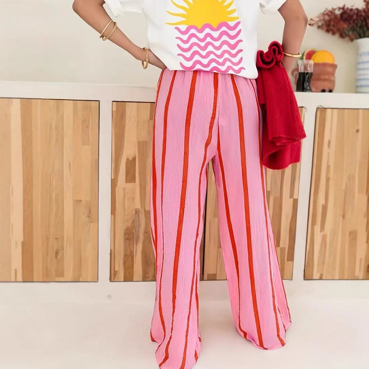CHARO™ – Cozy Striped Wide-Leg Pants