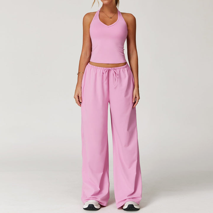DINGDING™ - Casual Crop Top & Wide Leg Pants Set