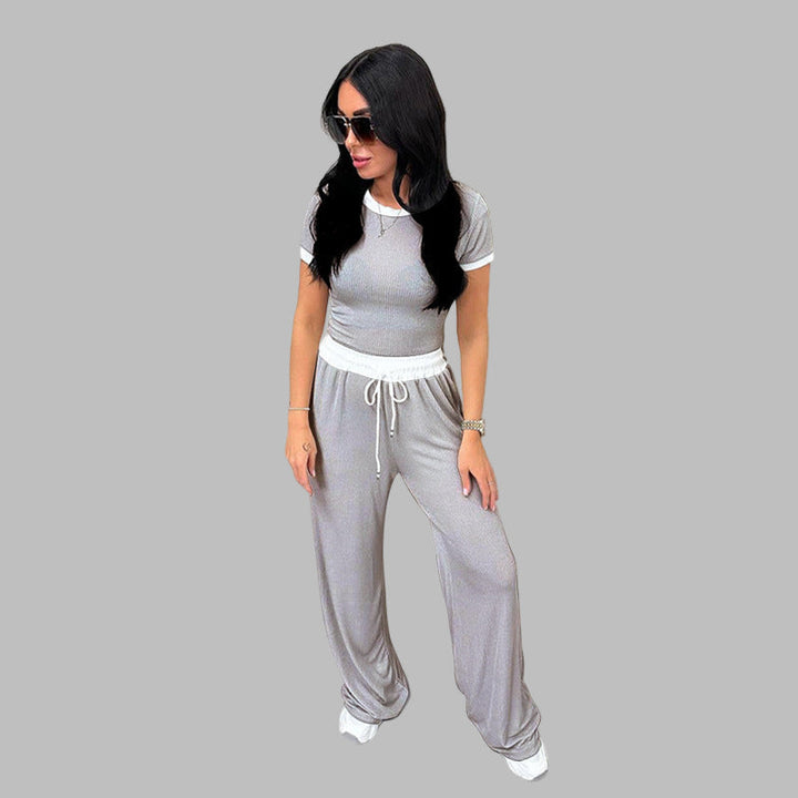 PLATU™ - Short Sleeve Top & Wide Leg Pants Set