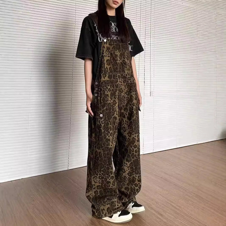 LUNTIAN™ – Vintage Leopard Wide-Leg Jumpsuit