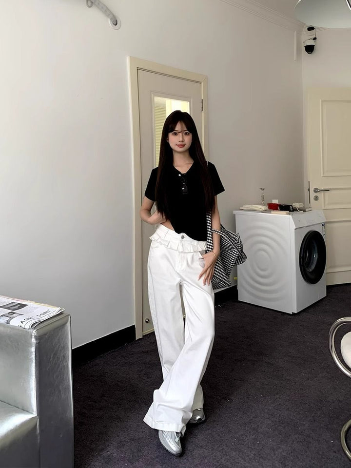 PAISLEY™ – Wide-Leg Jeans with Lace Trim