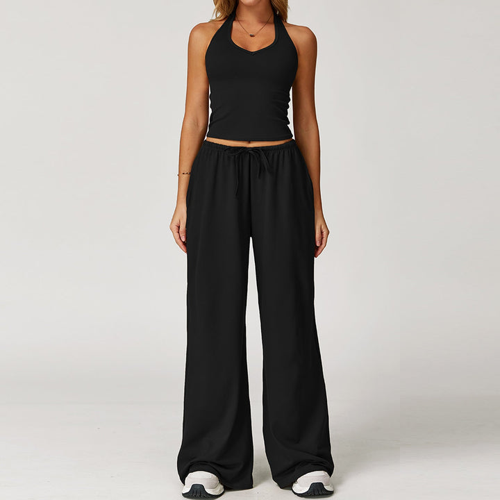 DINGDING™ - Casual Crop Top & Wide Leg Pants Set