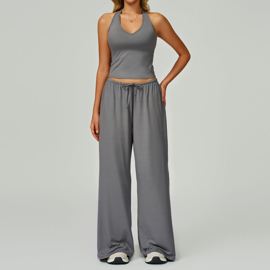 ARAYA™ - Casual Crop Tank & Wide Leg Pants Set