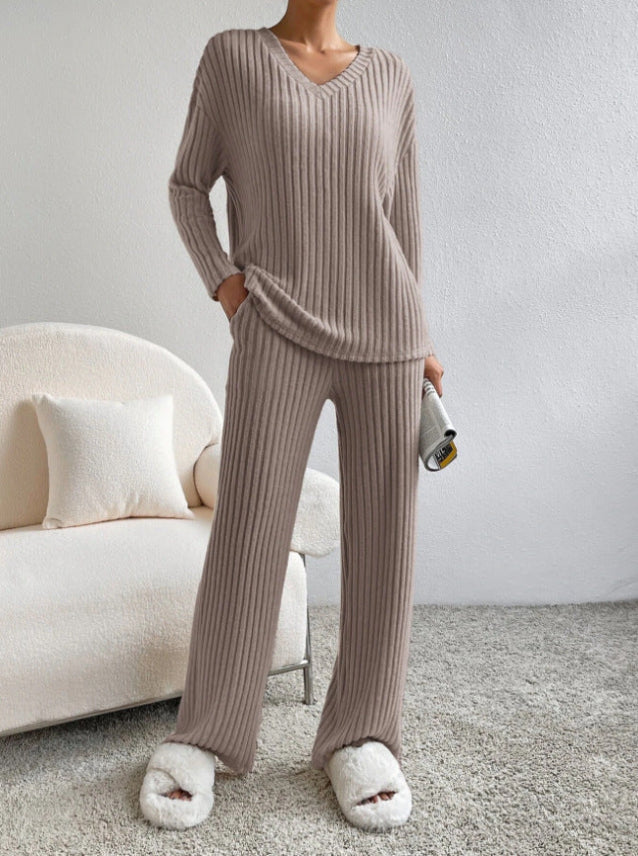 ELMER™ - V-Neck Long Sleeve Top & Pants Set
