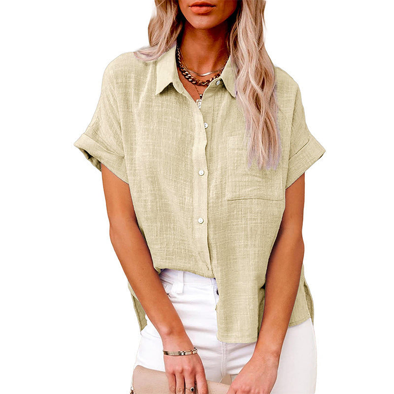 AUDRINE™ – Casual Button-Up Blouse
