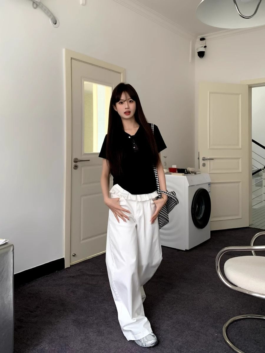 PAISLEY™ – Wide-Leg Jeans with Lace Trim