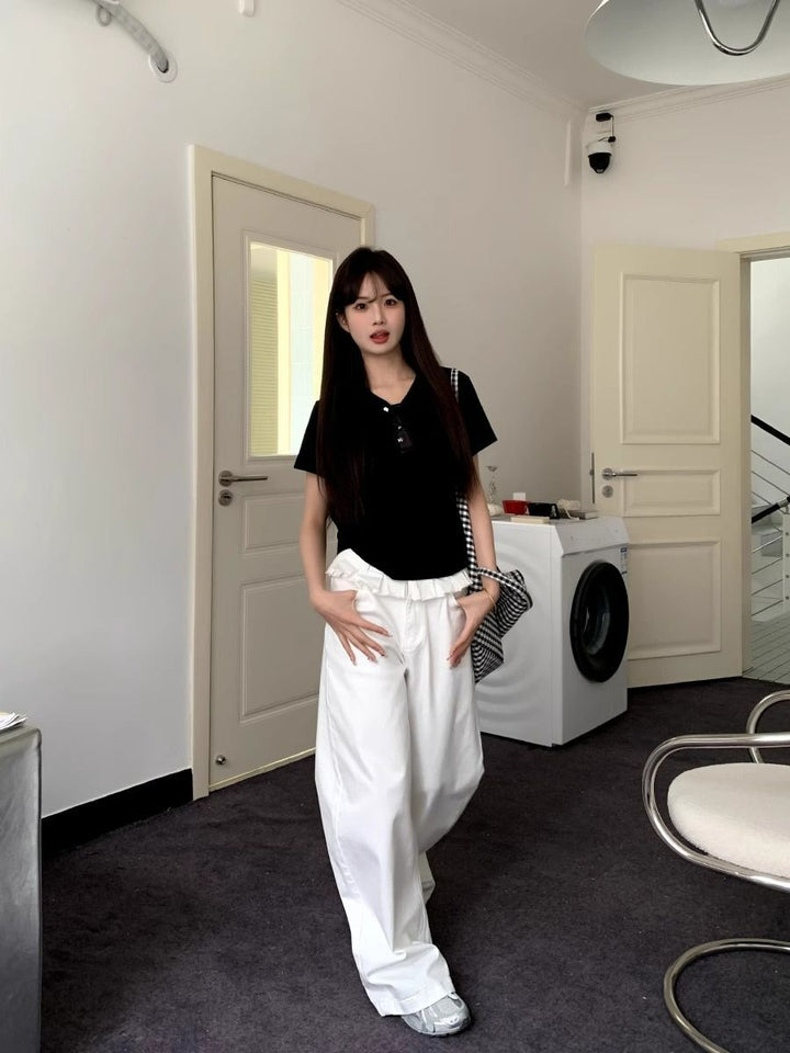 PAISLEY™ – Wide-Leg Jeans with Lace Trim