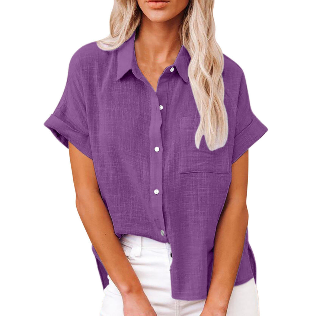 AUDRINE™ – Casual Button-Up Blouse