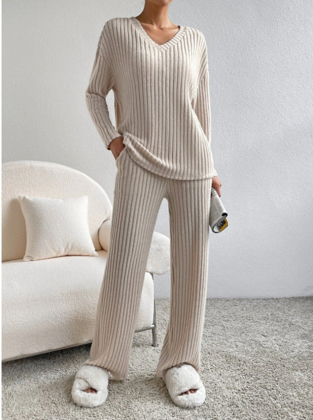 ELMER™ - V-Neck Long Sleeve Top & Pants Set