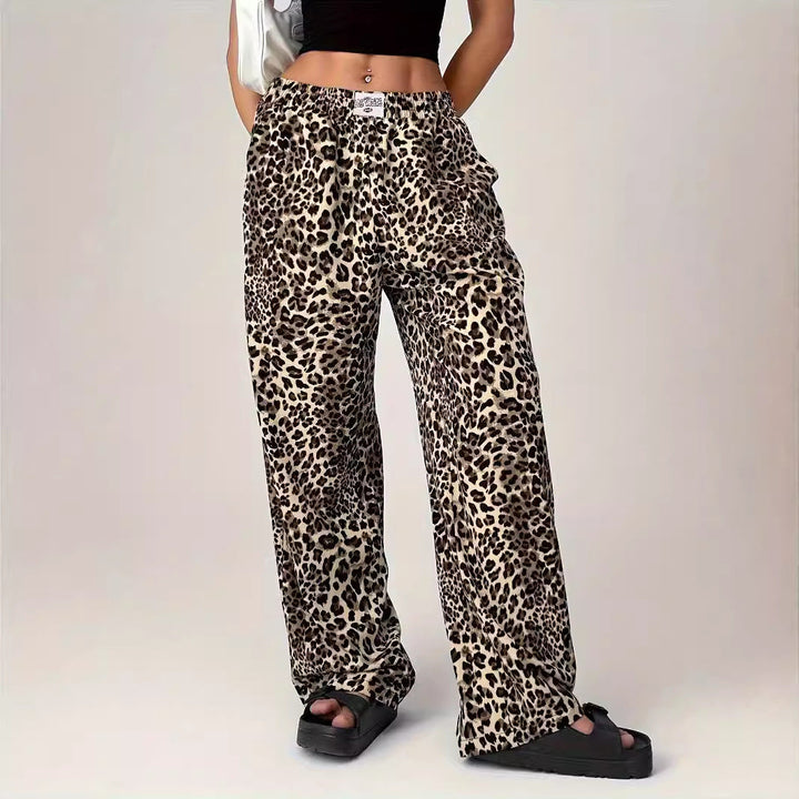 LIEZEL™ – Comfy Leopard Print Straight-Leg Pants