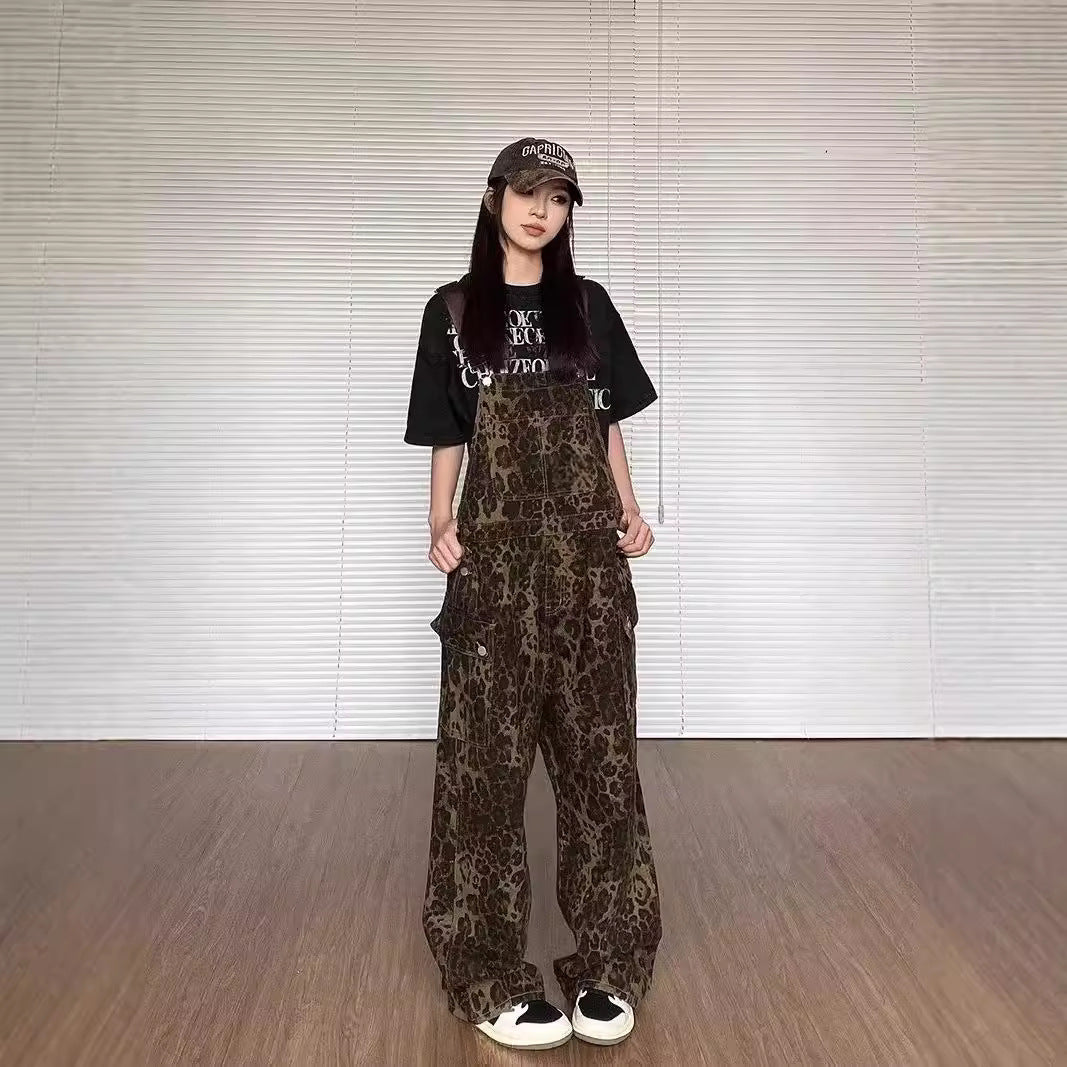 LUNTIAN™ – Vintage Leopard Wide-Leg Jumpsuit