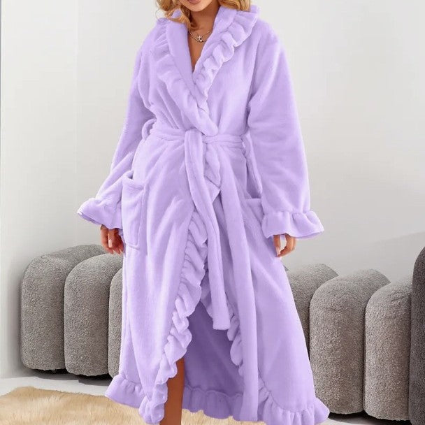 SASUKE™ - Elegant Long Sleeve Robe with Ruffle Hem