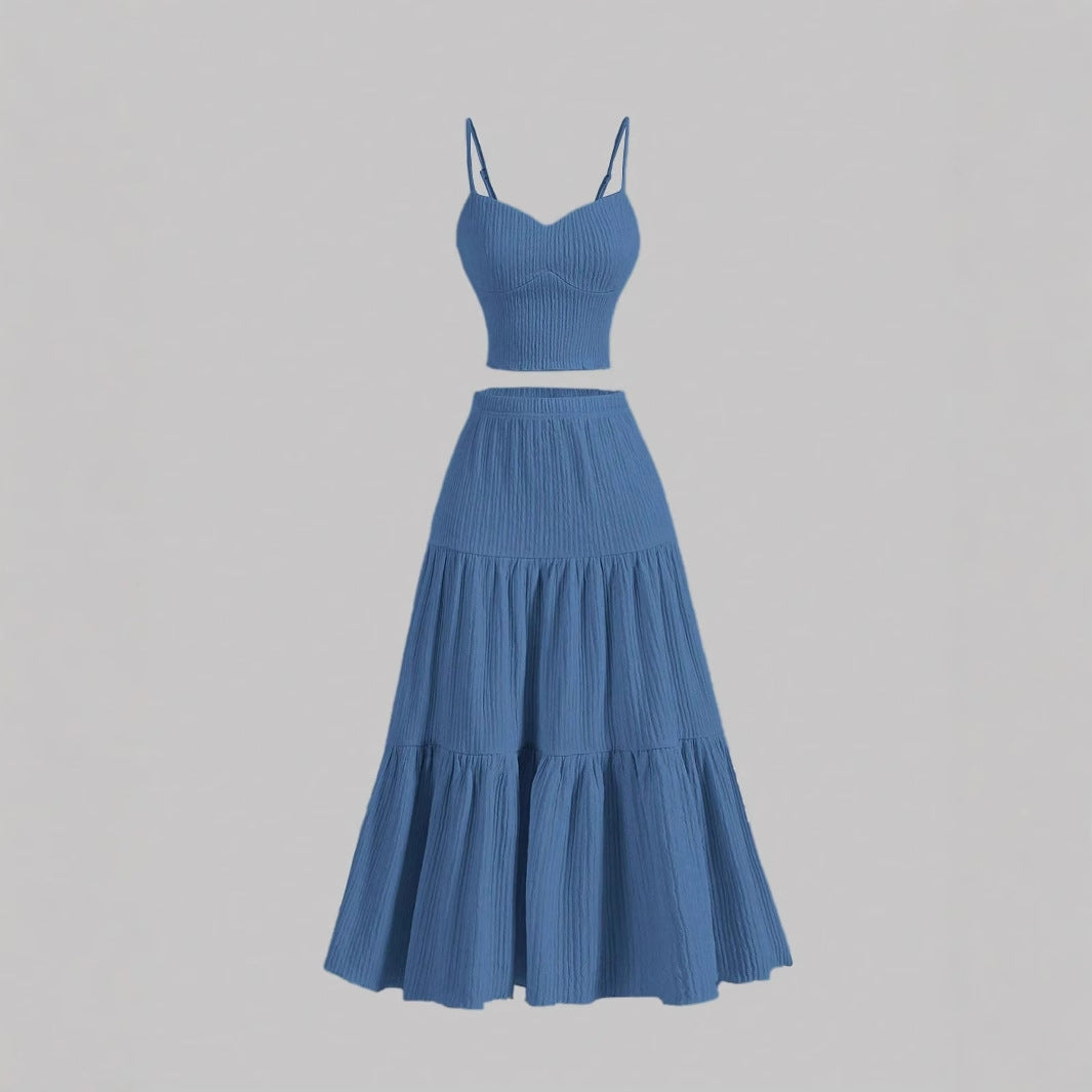DALI™ - Sleeveless Crop Top & A-Line Skirt Set