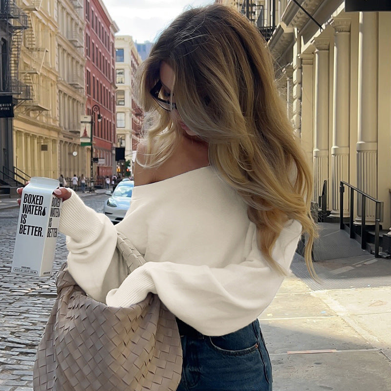 One Shoulder Long Sleeve Sweater - MAGDALENA™