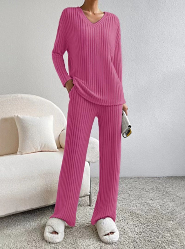 ELMER™ - V-Neck Long Sleeve Top & Pants Set
