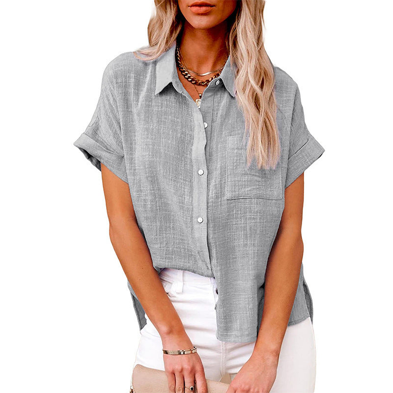 AUDRINE™ – Casual Button-Up Blouse
