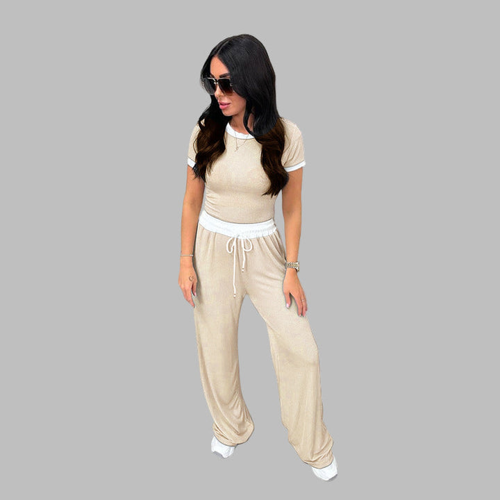 PLATU™ - Short Sleeve Top & Wide Leg Pants Set
