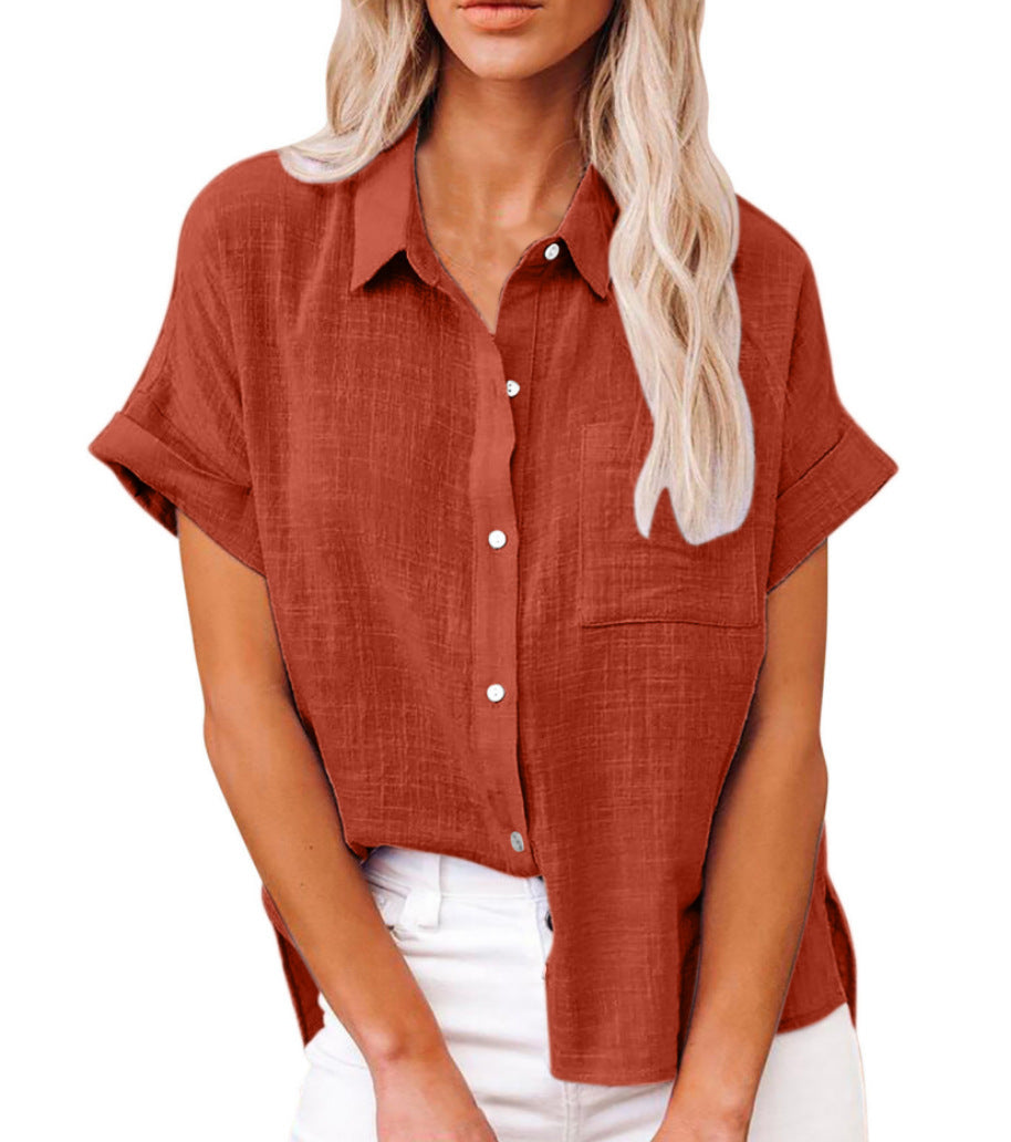 AUDRINE™ – Casual Button-Up Blouse