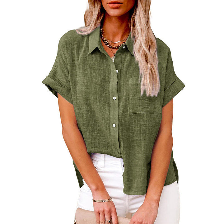 AUDRINE™ – Casual Button-Up Blouse