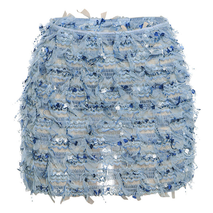 MARIA™ – High-Waist Mini Skirt with Chic Fringe