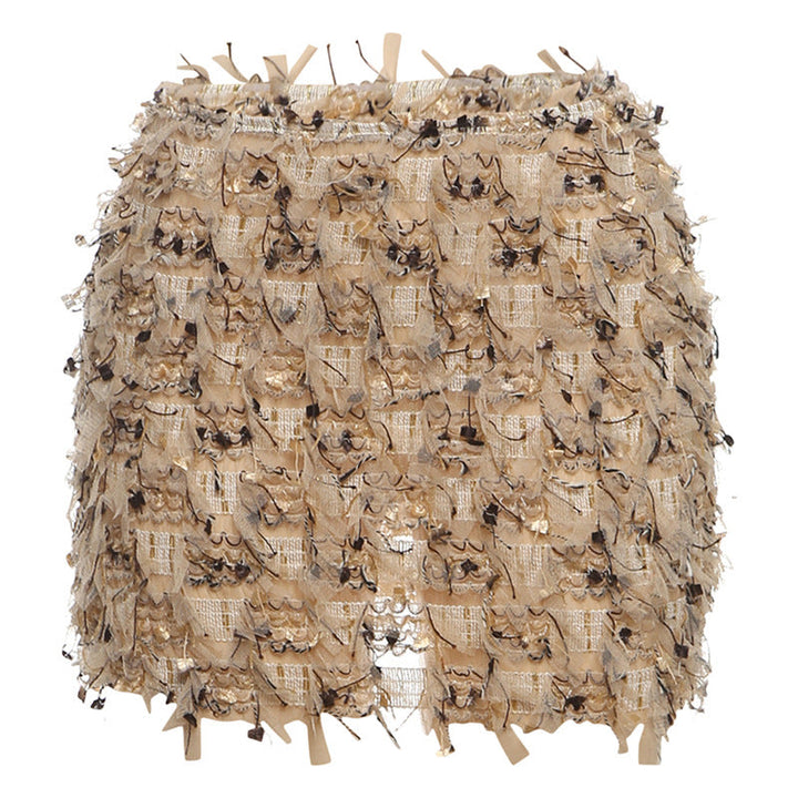 MARIA™ – High-Waist Mini Skirt with Chic Fringe