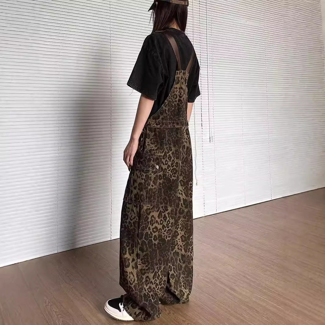 LUNTIAN™ – Vintage Leopard Wide-Leg Jumpsuit