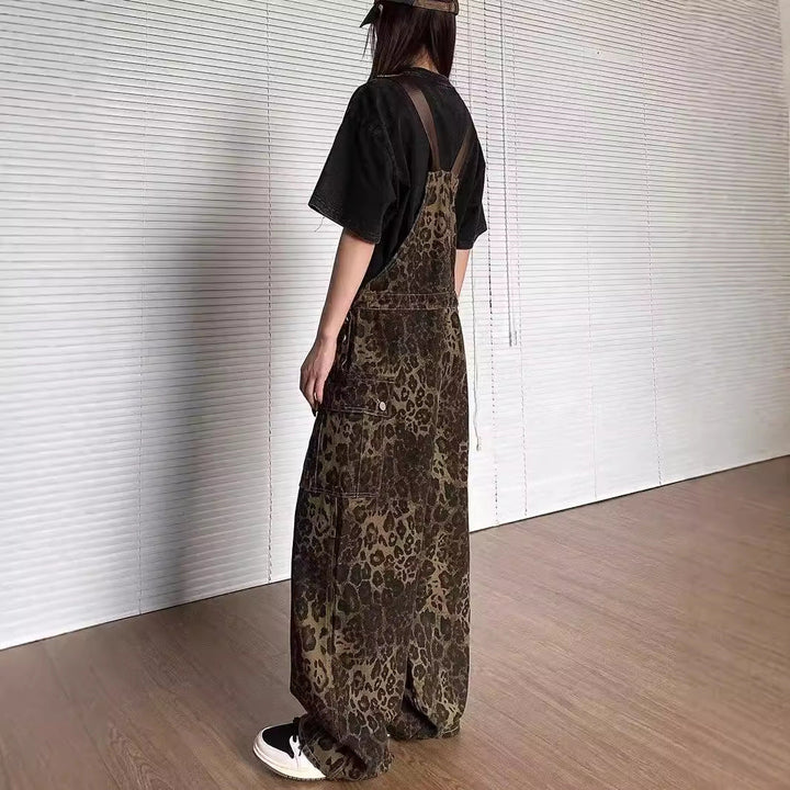 LUNTIAN™ – Vintage Leopard Wide-Leg Jumpsuit