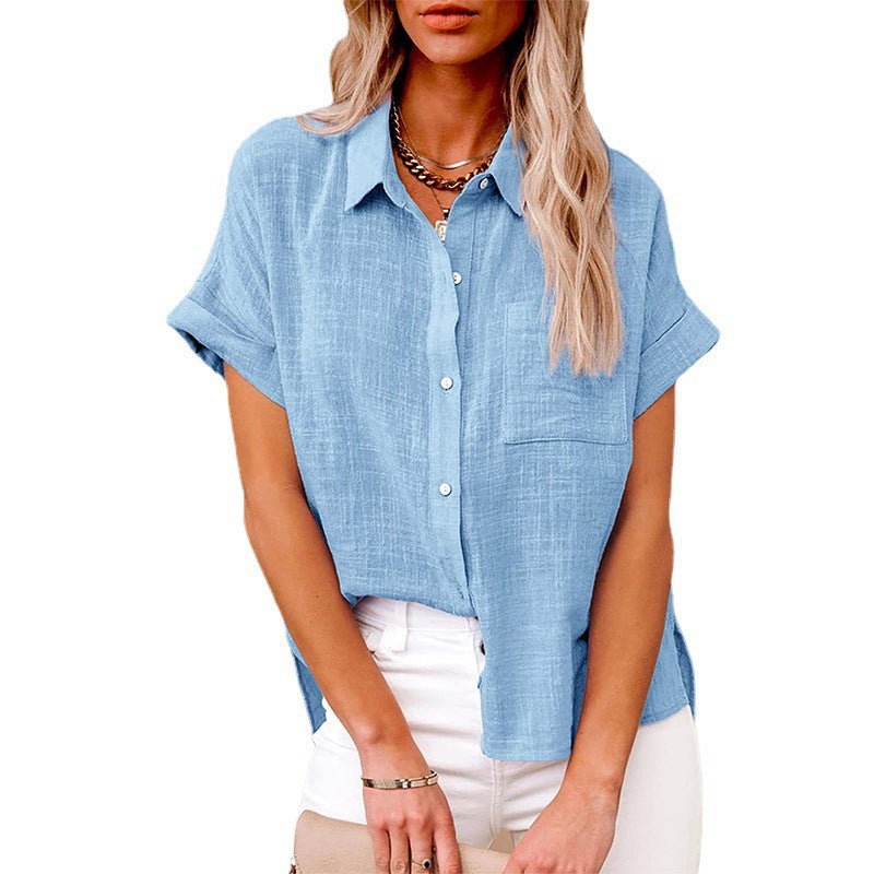 AUDRINE™ – Casual Button-Up Blouse