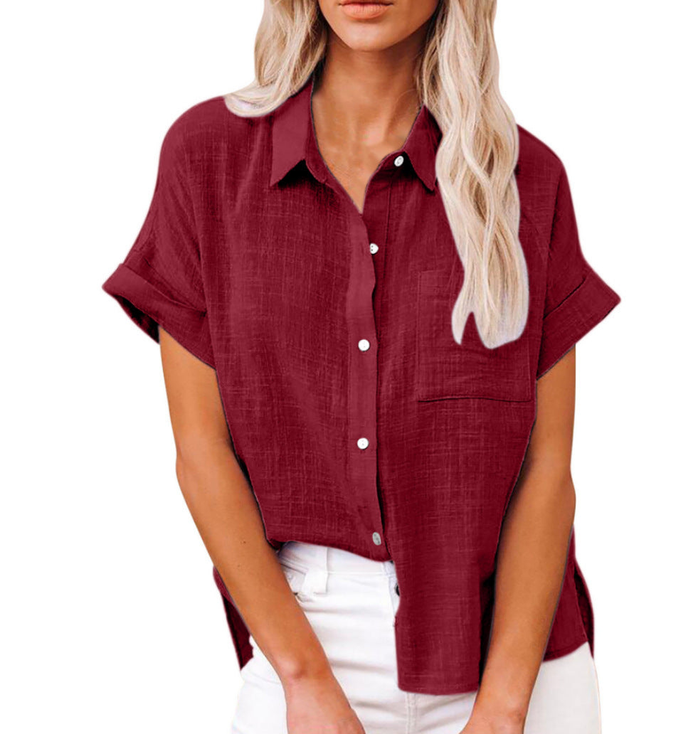 AUDRINE™ – Casual Button-Up Blouse