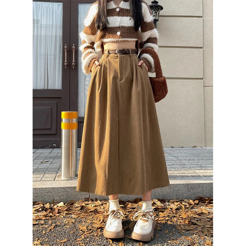 ESTELLE™ – Classic Corduroy Midi Skirt