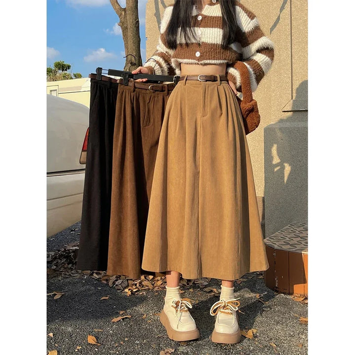 ESTELLE™ – Classic Corduroy Midi Skirt