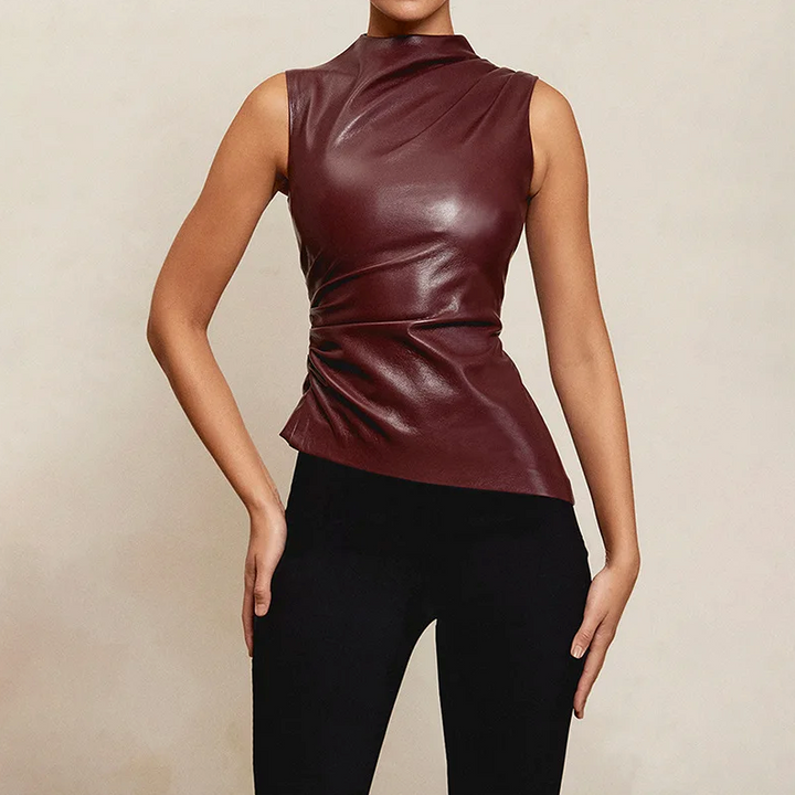 SERAN™ | Stylish Faux Leather Top