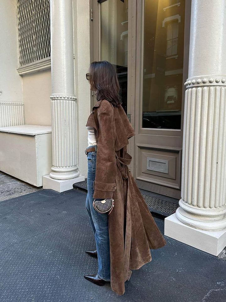 Freja's Imitation Suede Trench Coat™