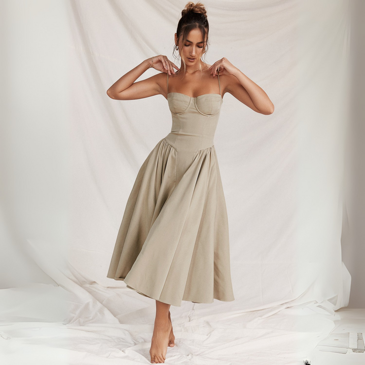 TRENTA™ - Stylish Bodycon Midi Dress with Spaghetti Straps