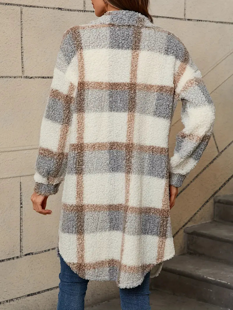 Isabelle™ | Cozy Checked Teddy Coat