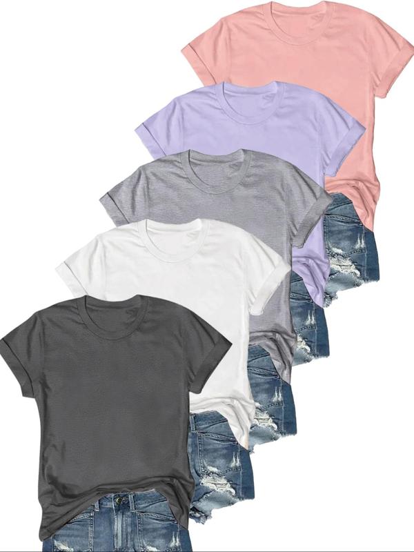 OLIVE™ - Pack of 5 Casual Short Sleeve Tees