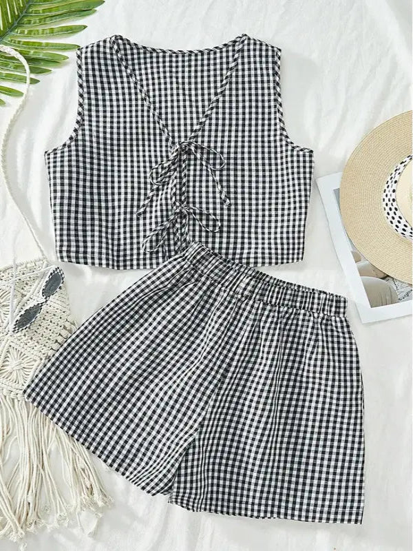 MOESHA™ - Stylish Sleeveless Vest & High-Waist Shorts Set