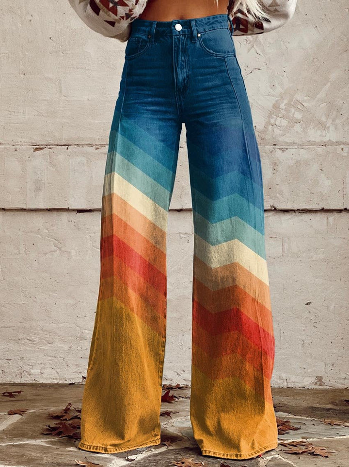 CALLIE™ - Retro Wide-Leg Chevron Pants