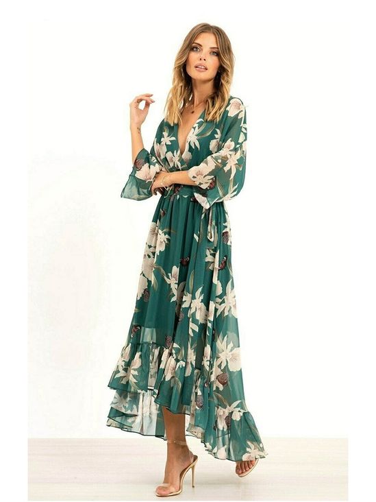YASMINE™ - Chic Midi Kimono Dress