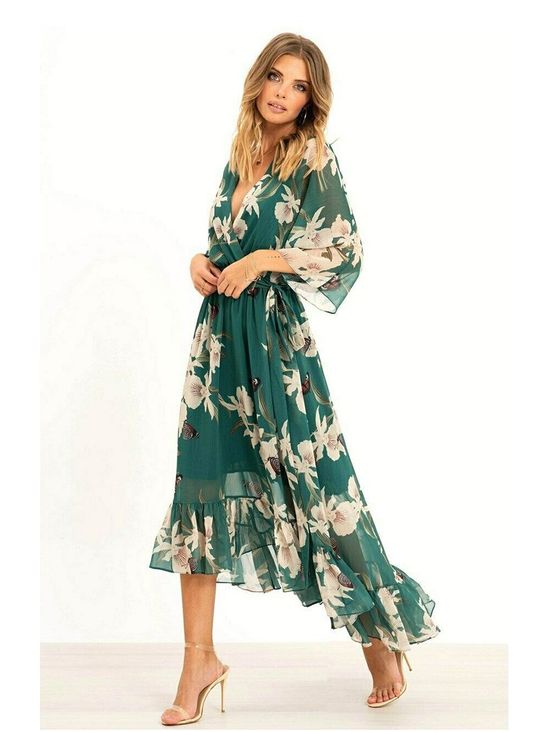 YASMINE™ - Chic Midi Kimono Dress